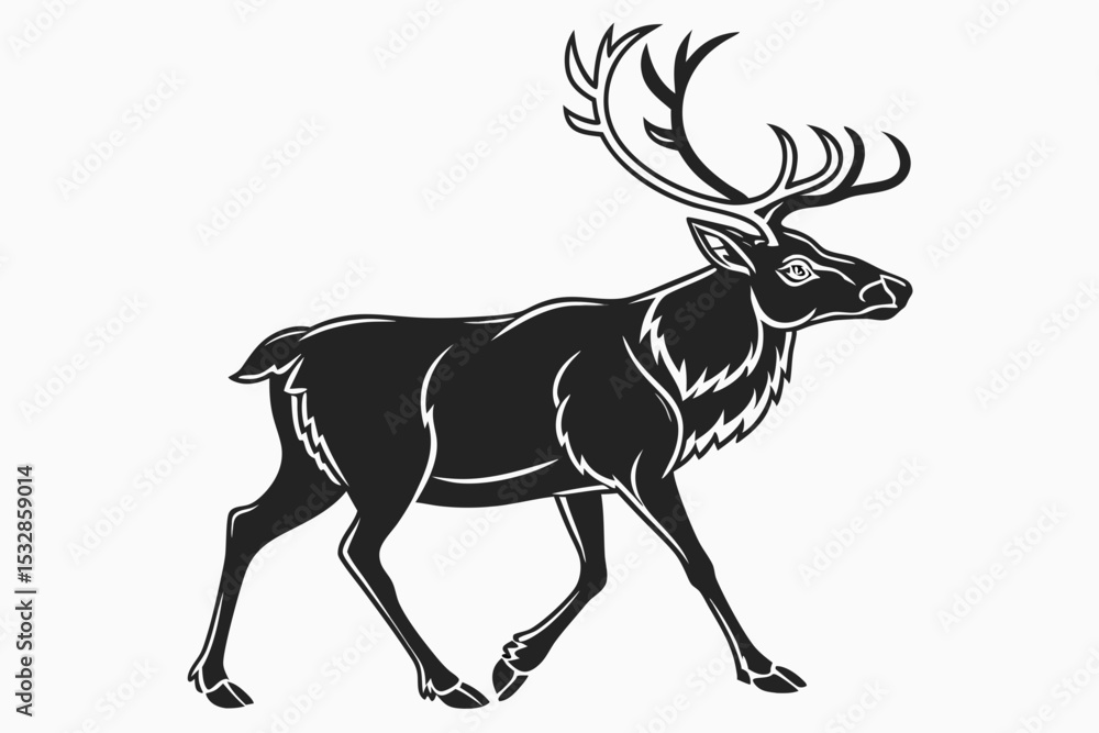 Obraz premium caribou sihouette black vector