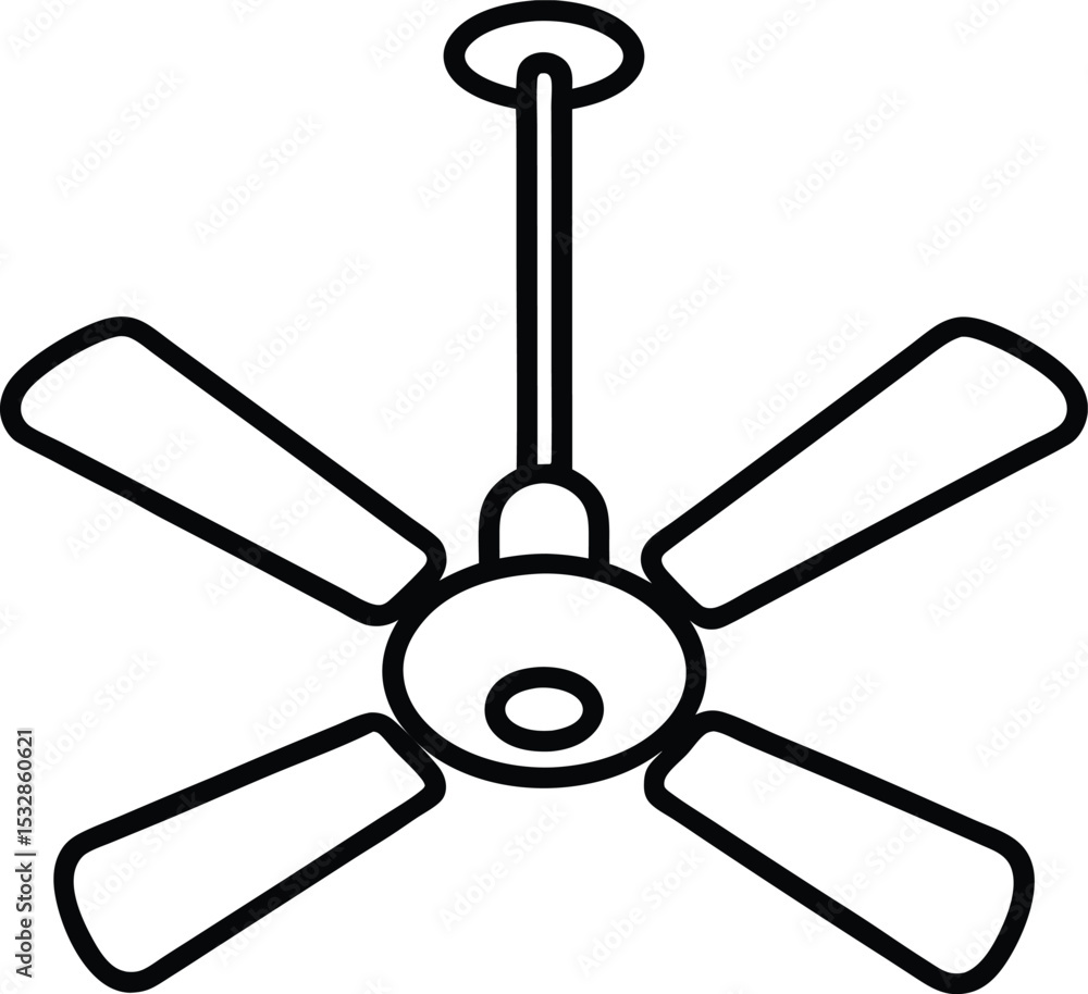 Obraz premium Fan outline vector illustration