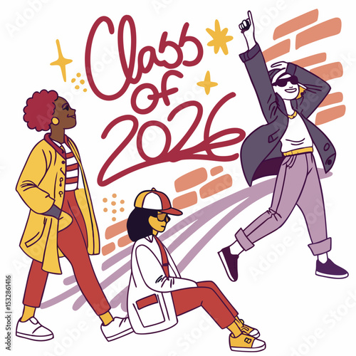 Cool and Edgy Class of 2026 with Street Art El & Vector Art