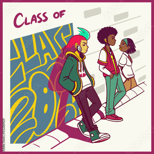 Cool and Edgy Class of 2026 with Street Art El & Vector Art