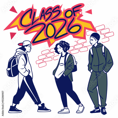 Cool and Edgy Class of 2026 with Street Art El & Vector Art