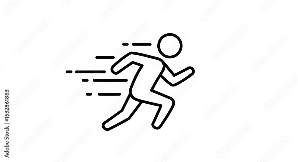 Dynamic Athlete: A minimalist illustration of a runner in full stride, capturing the essence of speed, motion, and athleticism. Dynamic Athlete: A minimalist illustration of a runner in full stride, capturing the essence of speed, motion, and athleticism.