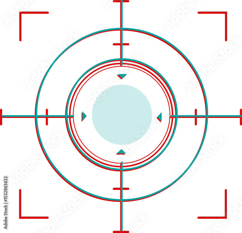 Wall Mural Futuristic flat design target reticle is hovering on transparent background with