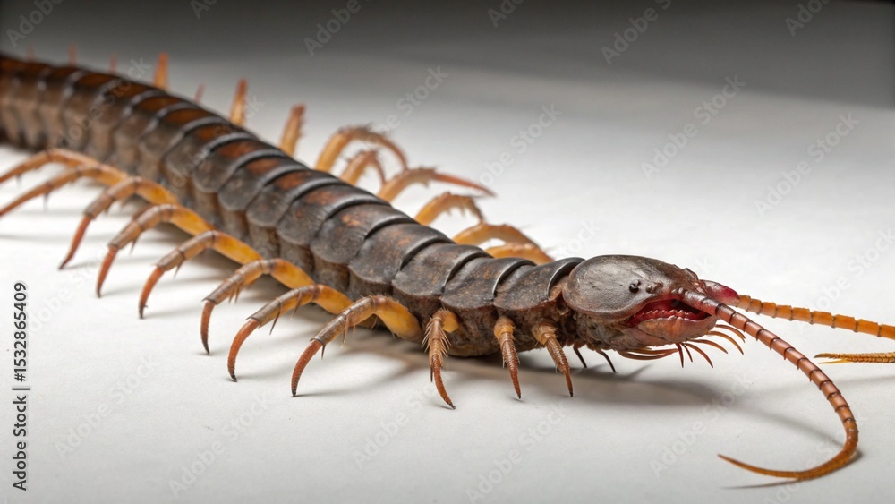 Fototapeta premium Giant Desert Centipede on studio background