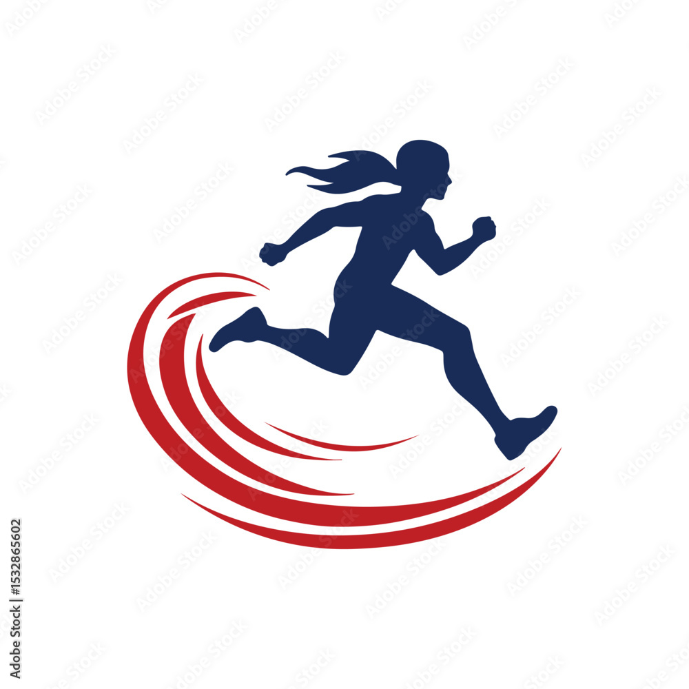 Dynamic Female Runner Logo Dynamic Female Runner Logo