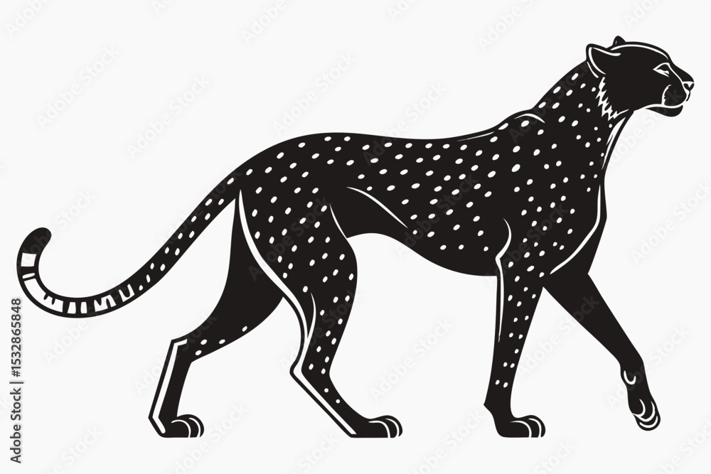 Fototapeta premium cheetah sihouette black vector