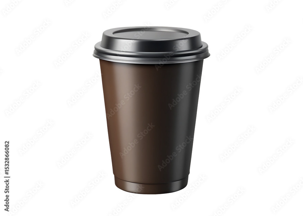 A close up shot of a brown coffee cup with a gray lid on a black background in a studio setting A close up shot of a brown coffee cup with a gray lid on a black background in a studio setting