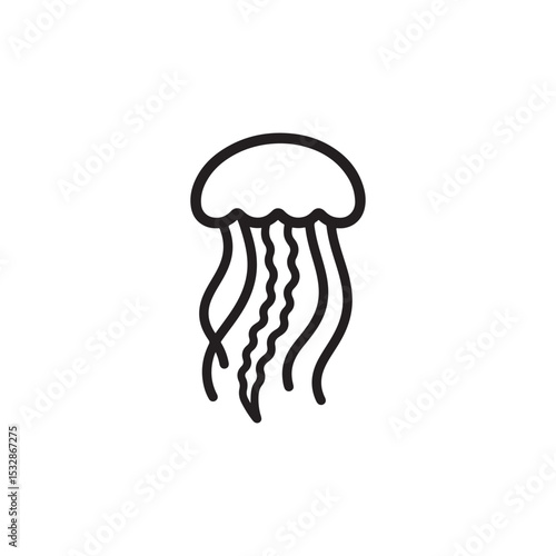 Jellyfish Illustration silhouette 