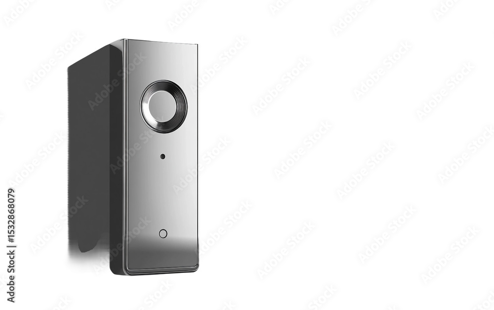 Obraz premium Advanced smart doorbell equipped with motion sensing and voice communication capabilities isolated on transparent background PNG