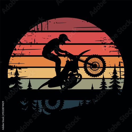 Vintage Sunset Motocross Gift For Bikers & Motocross Racers