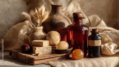 Wallpaper Mural Rustic cheese and bottles with cloth for vintage culinary photography food artisan dairy aged setup warm Torontodigital.ca