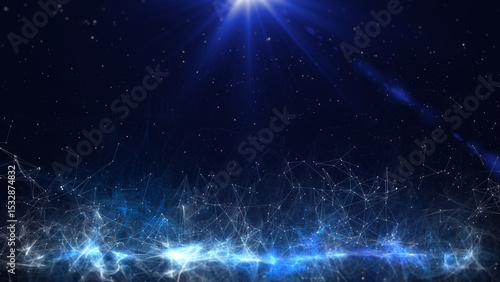 Abstract digital wave with plexus network with data connection on cyber space illustration background