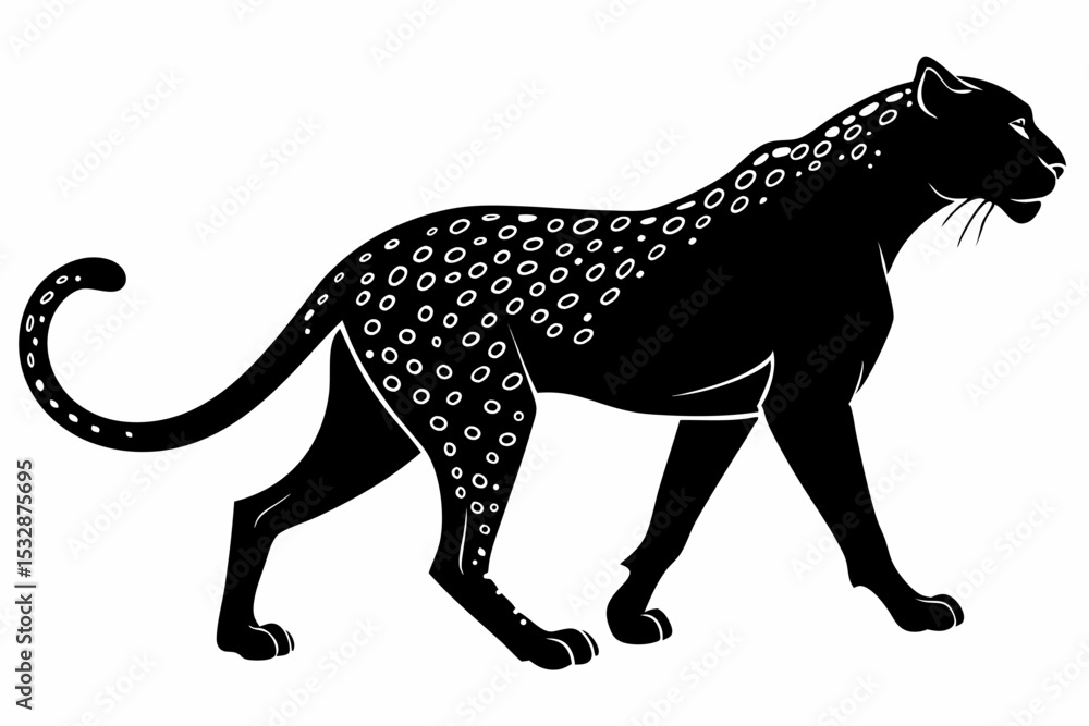 leopard sihouette black vector leopard sihouette black vector