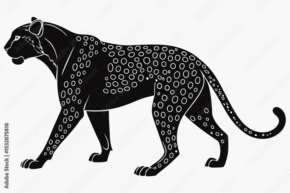 leopard sihouette black vector leopard sihouette black vector