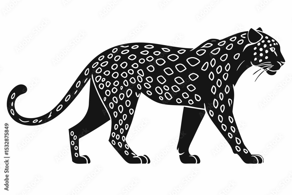leopard sihouette black vector leopard sihouette black vector