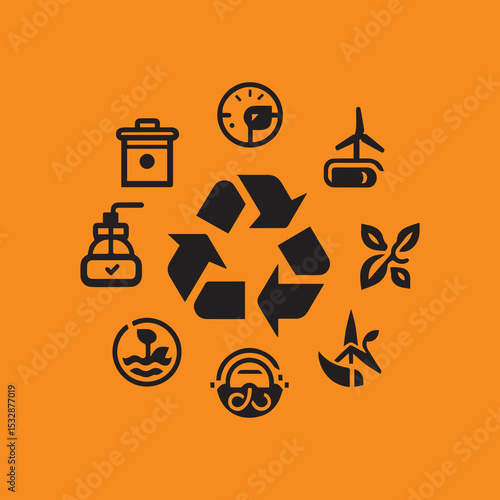 recycle vector icon silhouette 