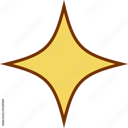Photos Flat design sparkle star icon is floating on transparent backdrop with yellow fi