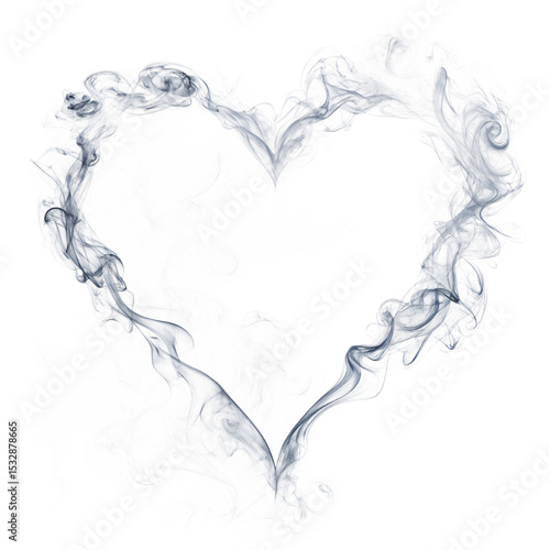 Heart-Shaped Smoke, Isolated on Transparent Background