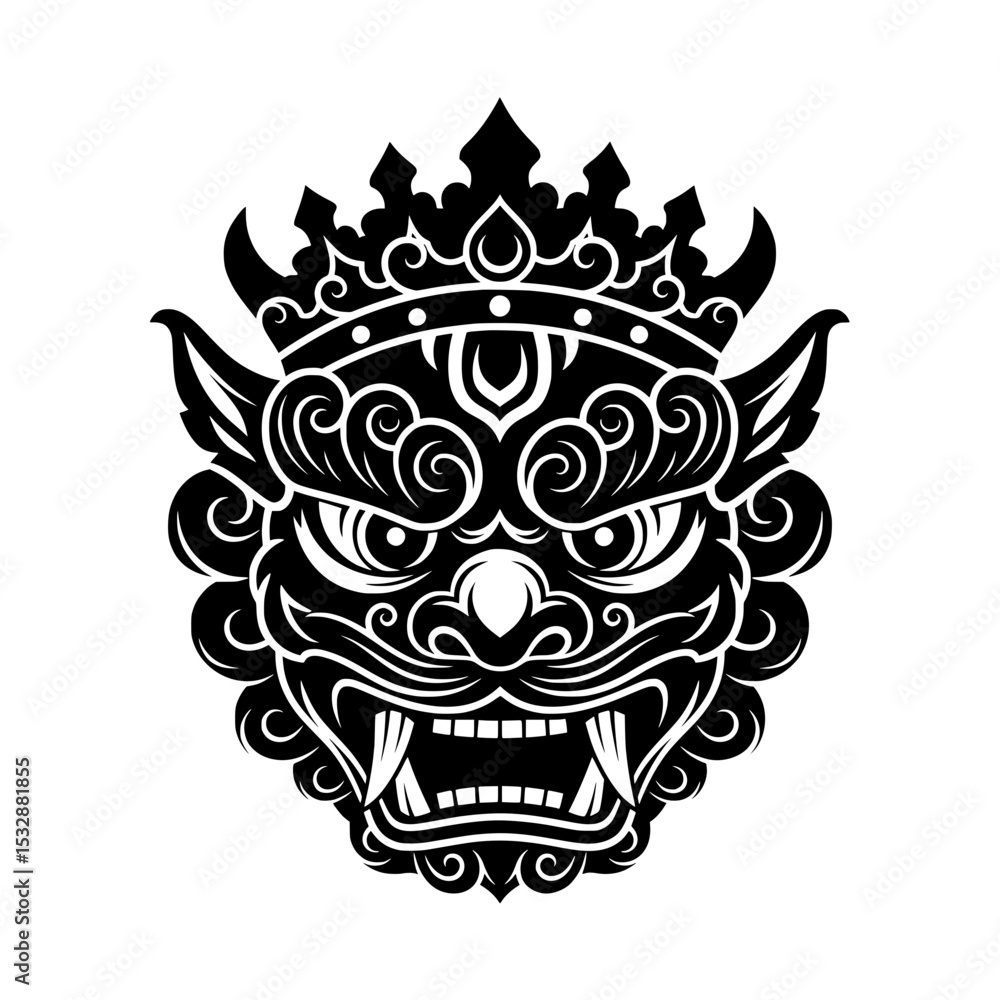 Fototapeta premium Traditional Asian Dragon Mask Design