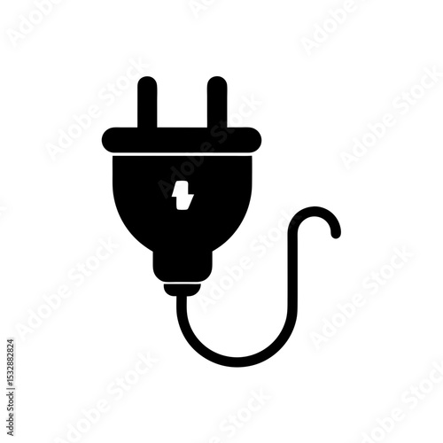 electric plug icon on white background  .svg