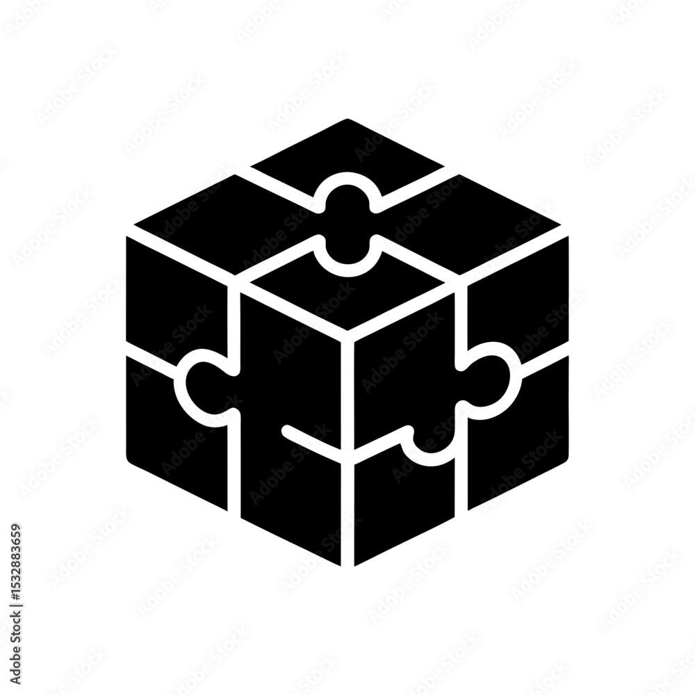 puzzle cube icon on white background .svg puzzle cube icon on white background .svg