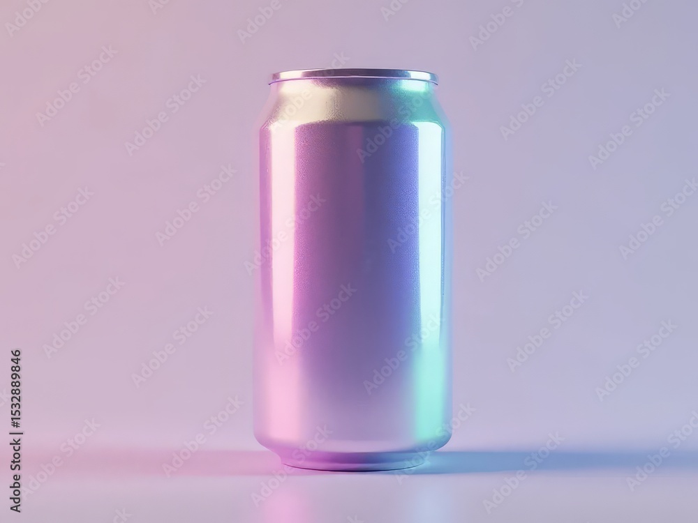 Neon Drink Can Isolated Studio Shot Neon Drink Can Isolated Studio Shot