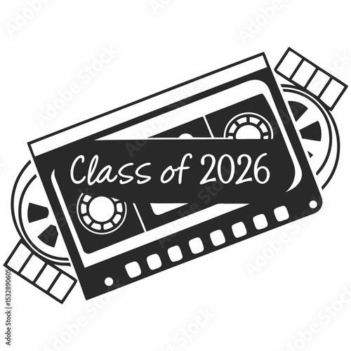 Class of 2026 cassette tape graduation design