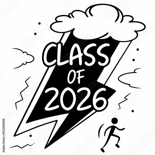 Class of 2026 graduation lightning bolt design