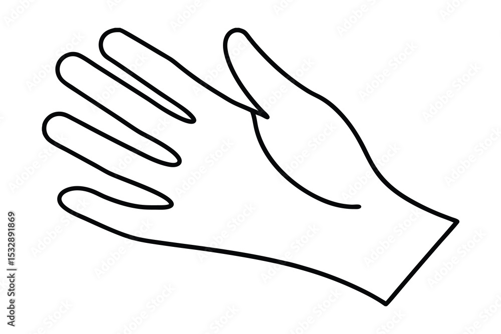 Obraz premium Simple line art drawing of an open hand gesture