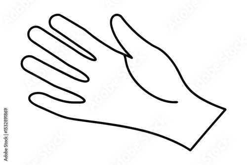 Simple line art drawing of an open hand gesture