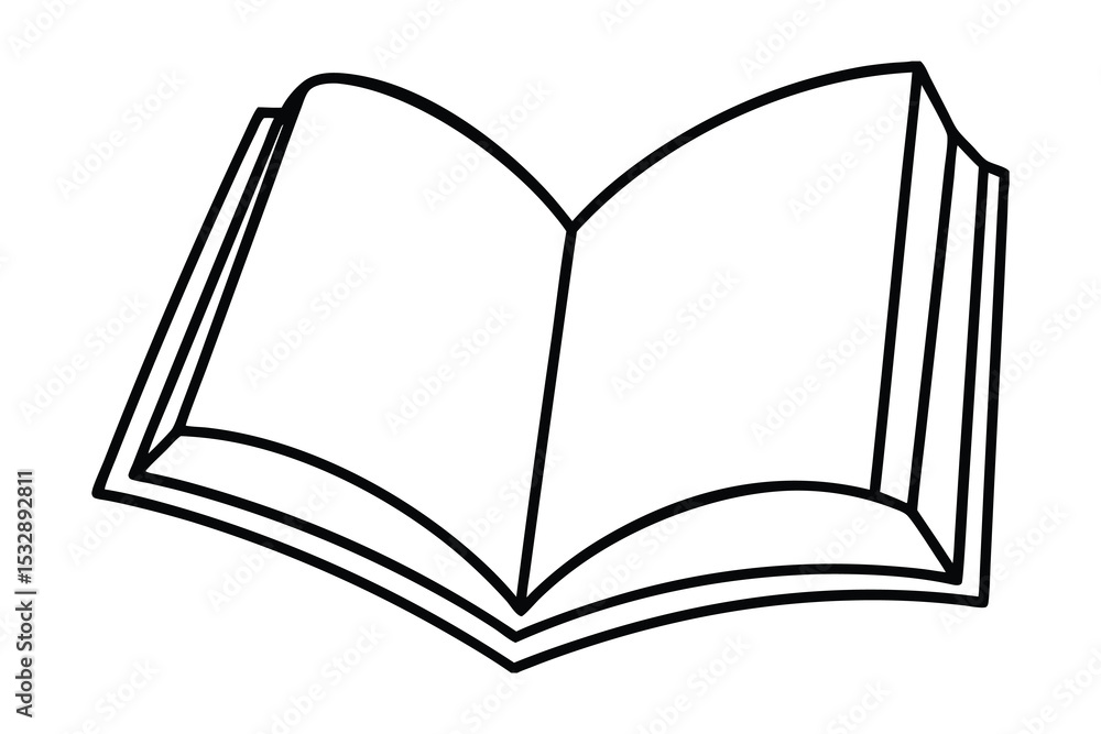 Open book line art illustration simple design Open book line art illustration simple design