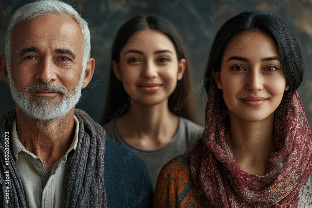 Obraz premium Diverse group of smiling entrepreneurs from various age groups engaged in a positive, supportive environment