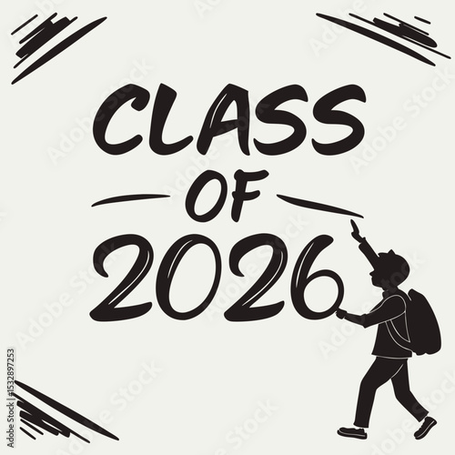 Class of 2026 graduation design student silhouette