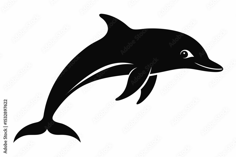 Fototapeta premium porpoise sihouette black vector