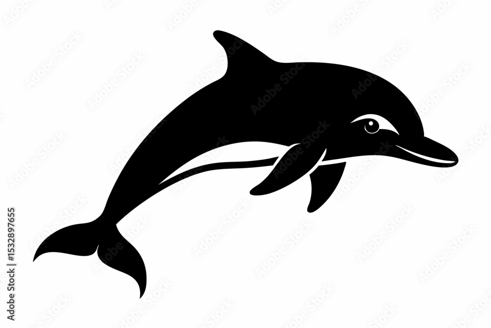 Fototapeta premium porpoise sihouette black vector