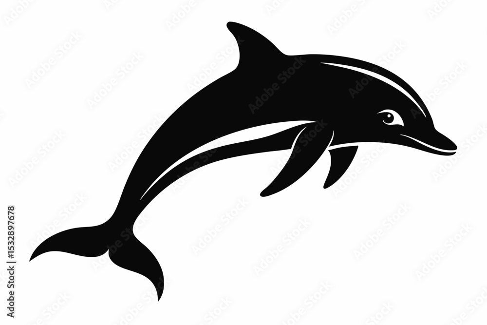 Fototapeta premium porpoise sihouette black vector