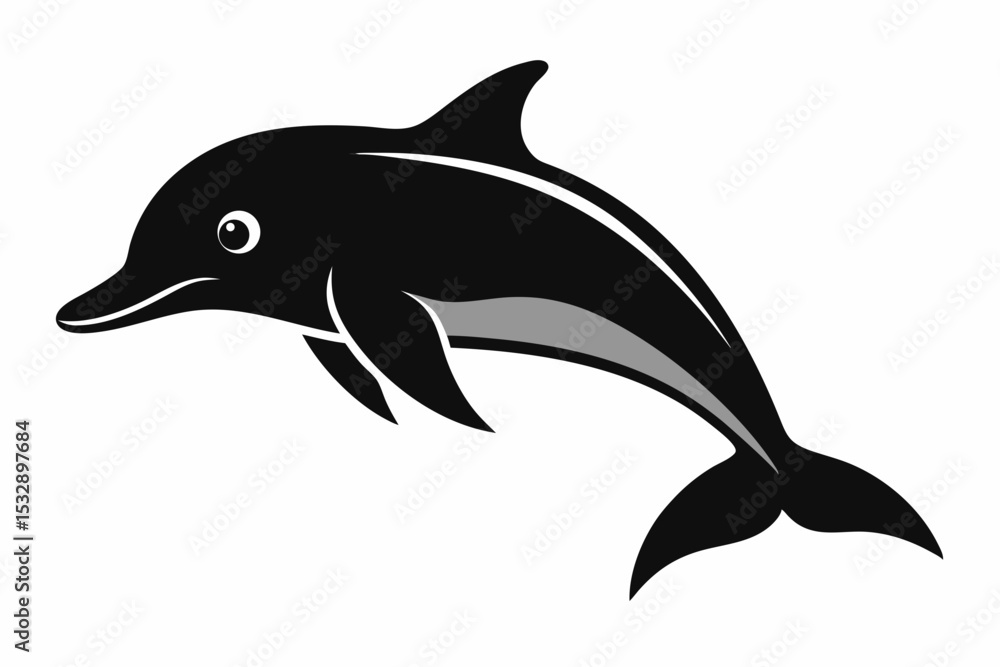 Fototapeta premium porpoise sihouette black vector