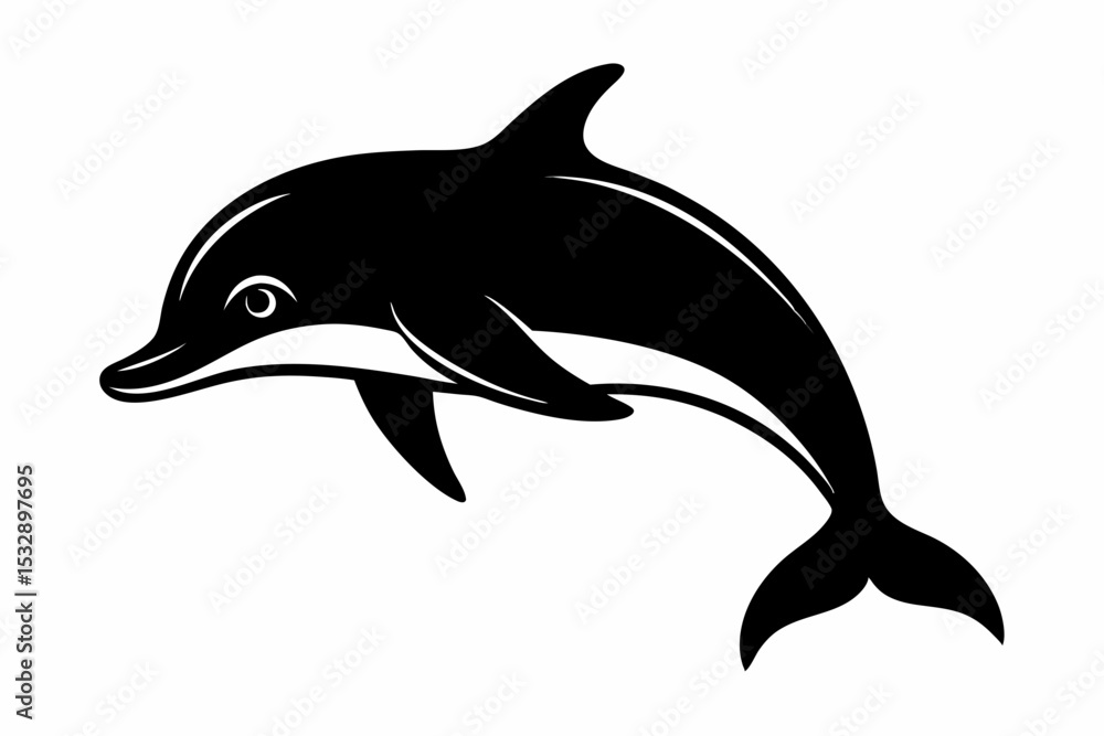 Fototapeta premium porpoise sihouette black vector