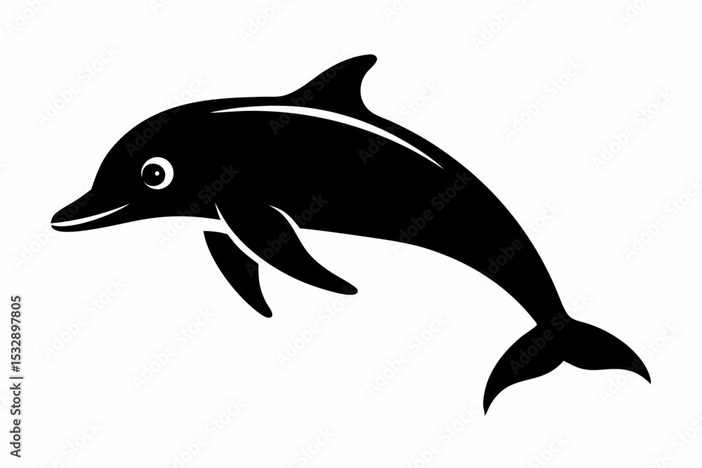 Fototapeta premium porpoise sihouette black vector