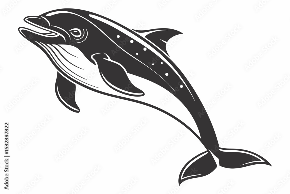 Naklejka premium porpoise sihouette black vector