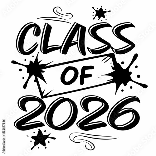 Class of 2026 graduation design stylish typography