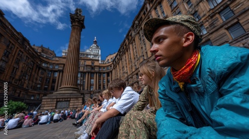 Wallpaper Mural Students visiting antifascist monument Torontodigital.ca