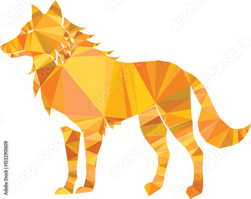 Geometric Polygonal Wolf Modern Low Poly Wildlife Art