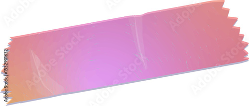 Vászonkép Abstract jagged ribbon is floating in flat design on transparent backdrop with p