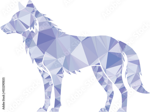 Geometric Polygonal Wolf Modern Low Poly Wildlife Art