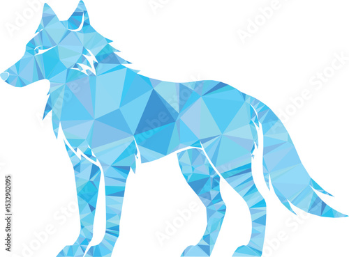 Geometric Polygonal Wolf Modern Low Poly Wildlife Art
