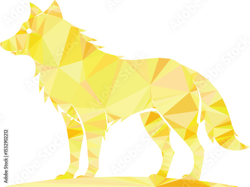 Geometric Polygonal Wolf Modern Low Poly Wildlife Art