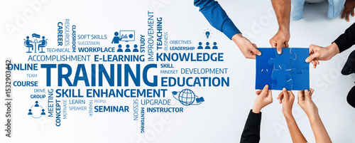 Konstfotografi Engaging image showcasing diverse hands participating in a collaborative training session, emphasizing skill enhancement and knowledge development through creative activities