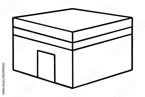 Simple line art illustration of the kaaba in mecca