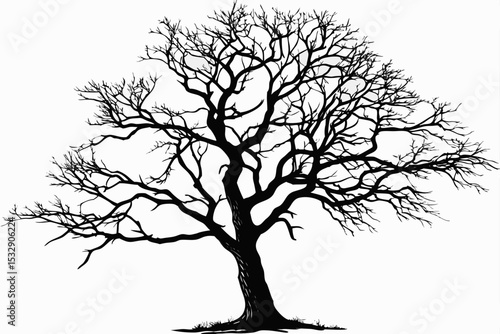 Silhouette of a bare winter tree